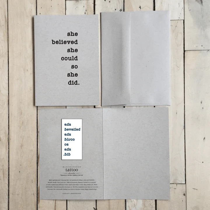 Conscious Ink Greeting Card: She Believed She Could So She Did