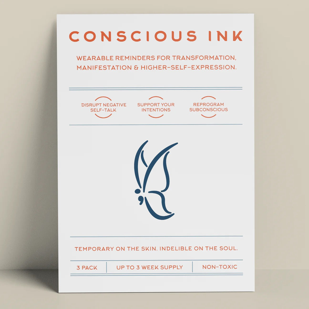 Conscious Ink 3-pack: Butterfly (Semi Colon)