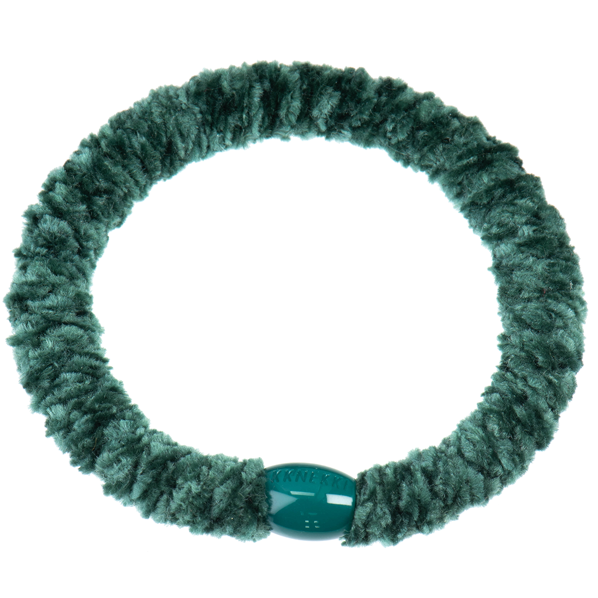 KKNEKKI Velvet Green Hair Elastic With Branded Bead