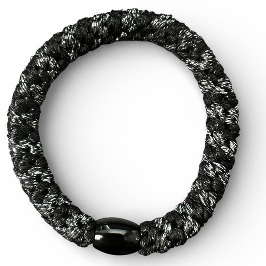 Hair tie KKNEKKI Black & Silver Dark