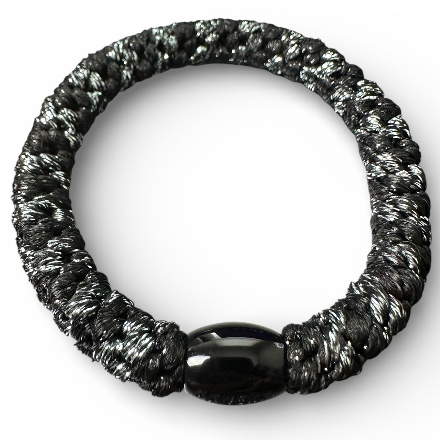 KKNEKKI Black & Silver Dark hair tie elastic