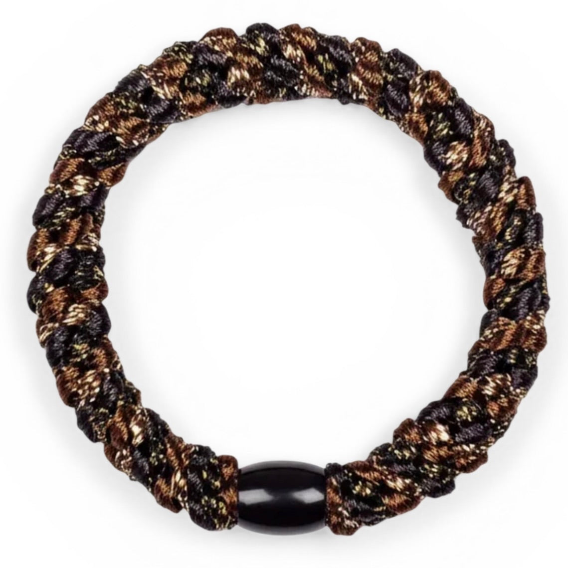 KKNEKKI Mole-Beige Glitter hair elastic on white background