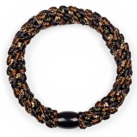 KKNEKKI Mole-Beige Glitter hair elastic on white background