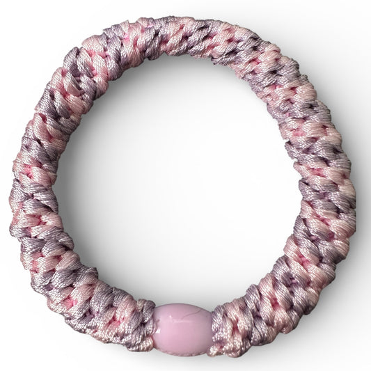 KKNEKKI Pink & Very Light Purple hair elastic on a white background