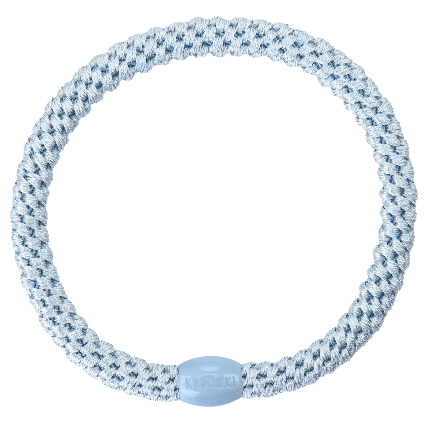KKNEKKI Slim Baby Blue hair elastics with light blue branded bead