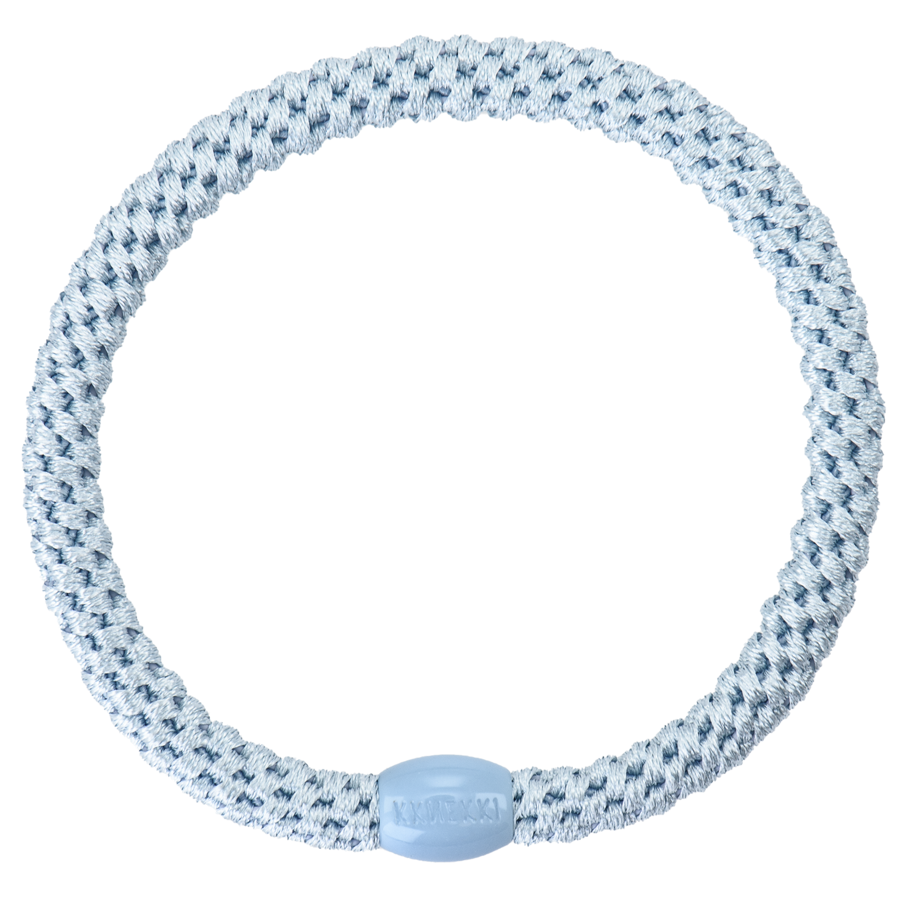 KKNEKKI Slim Baby Blue hair elastics with light blue branded bead