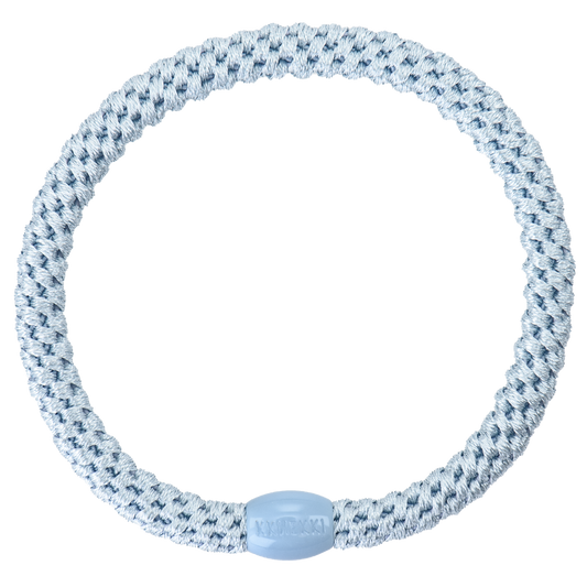 KKNEKKI Slim Baby Blue hair elastics with light blue branded bead