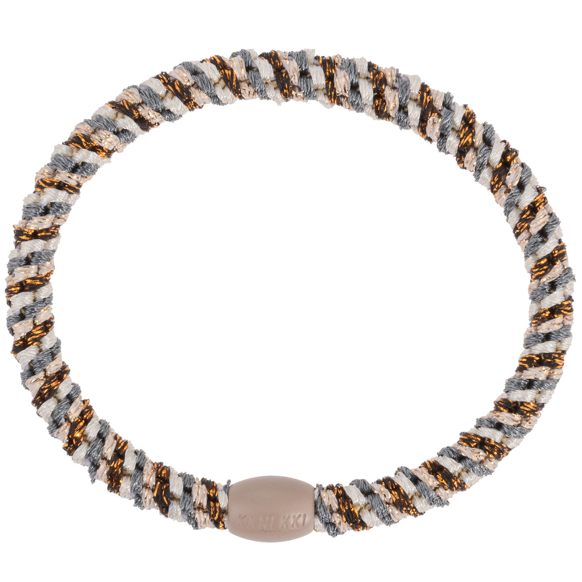 KKNEKKI Slim Mix Copper Grey Glitter hair Elastic with branded bead