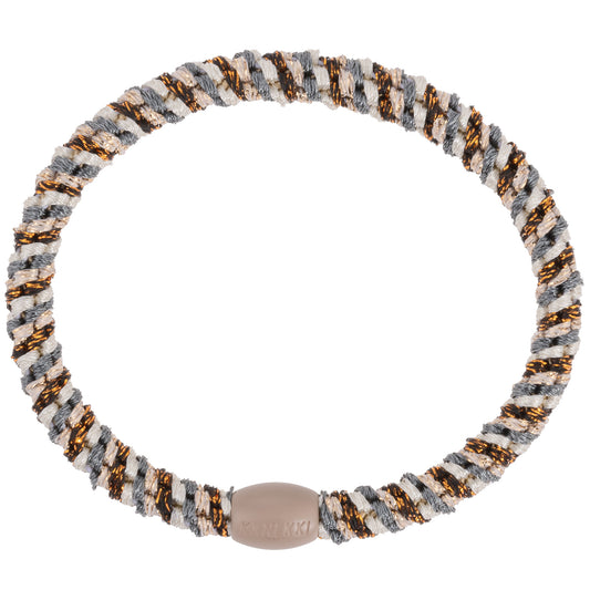 KKNEKKI Slim Mix Copper Grey Glitter hair Elastic with branded bead