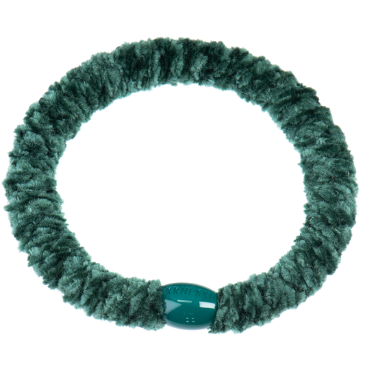 KKNEKKI Velvet Green Hair Elastic With Branded Bead